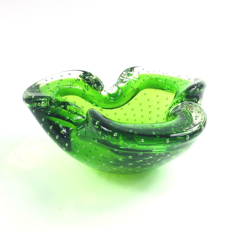 Vintage Murano glass ashtray or bowl Bullicante Italy 1960s