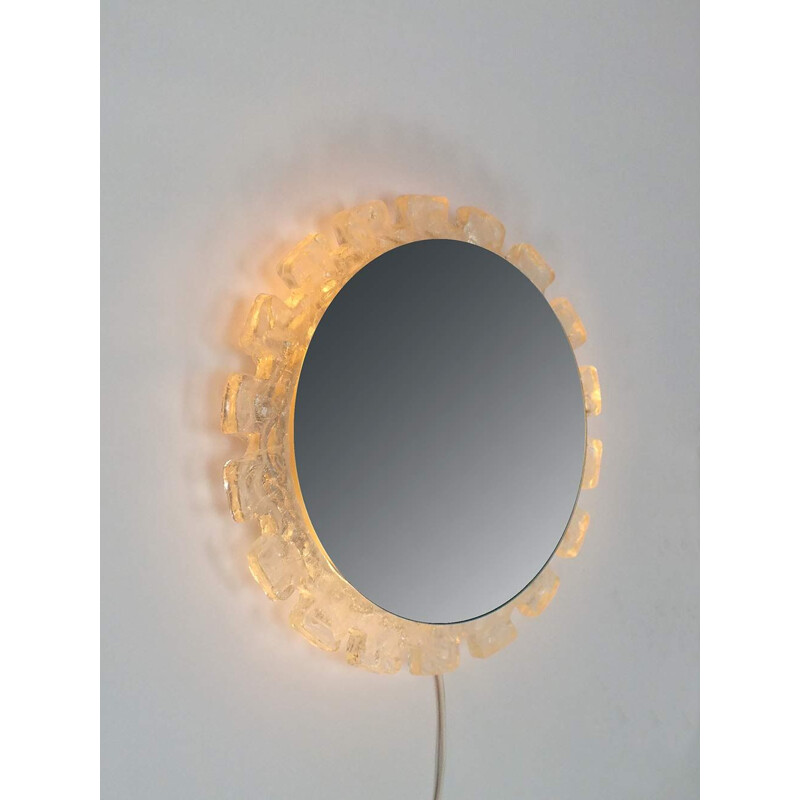 Vintage light mirror Hillebrand 1960s