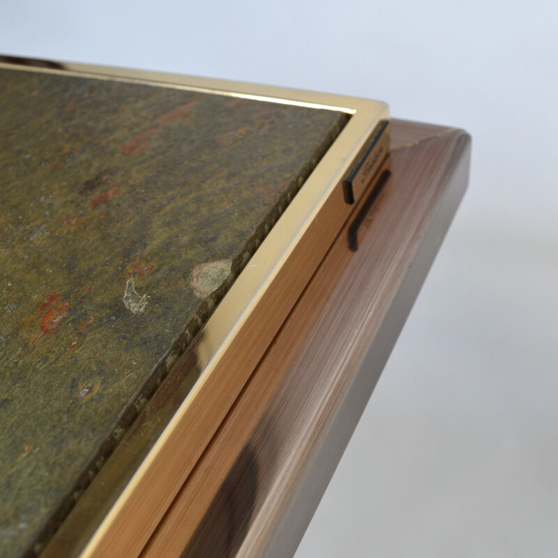 Dutch Fedam coffee table in granite and brass, Paul KINGMA - 1970s