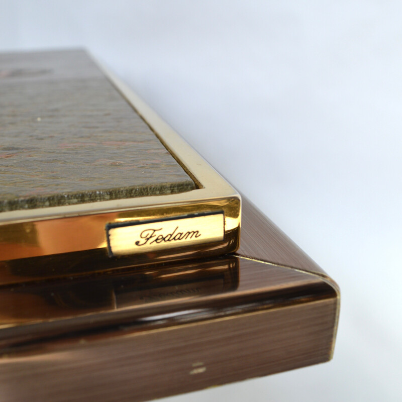 Dutch Fedam coffee table in granite and brass, Paul KINGMA - 1970s