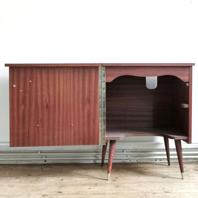 Vintage mahogany sewing cabinet 1960s