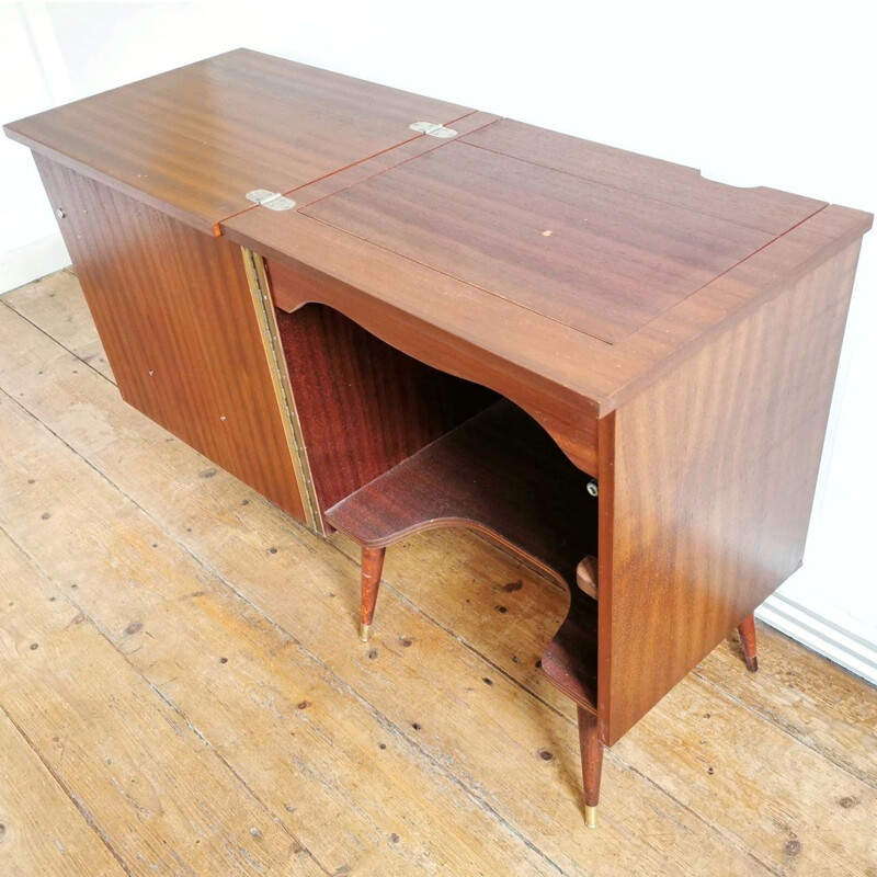 Vintage mahogany sewing cabinet 1960s