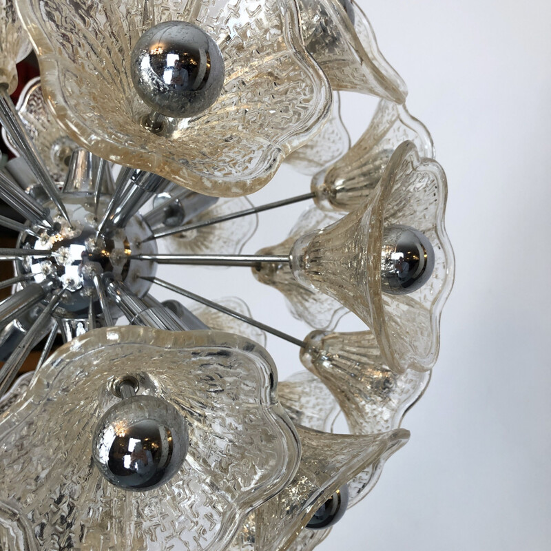 Vintage pendant  glass sputnik 35 flowers by Veninisputnik 1970s