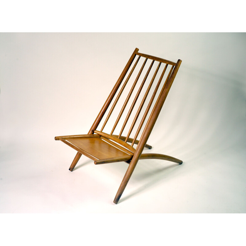 Haga Fors "Congo"  easy chair in beechwood, Alf SVENSSON - 1950s