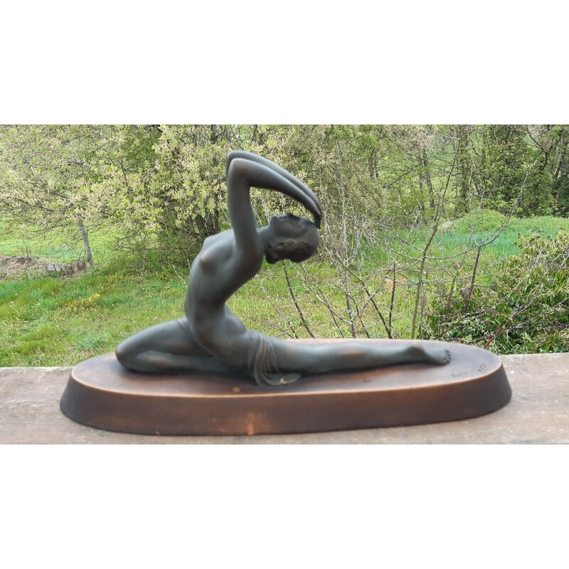 Vintage sculpture the dancer by Ganu Gantcheff 1920s