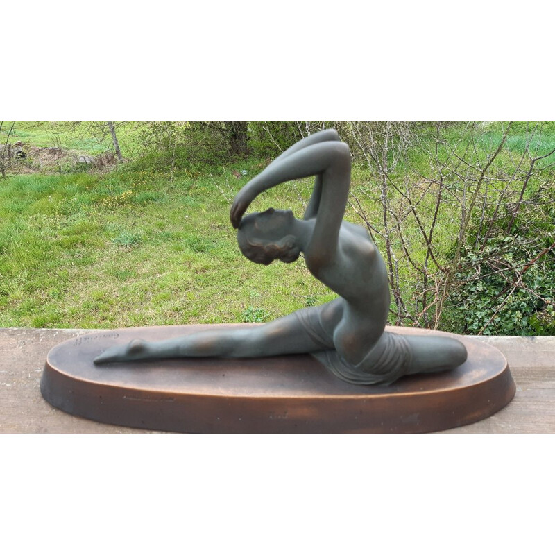 Sculpture La danseuse vintage par Ganu Gantcheff 1920