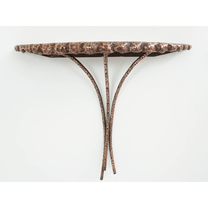 Vintage copper hanging console by Smal Rose by Angelo Bragalini Italy 1960s