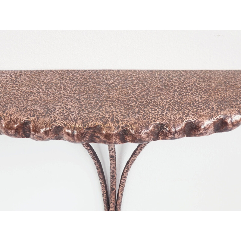 Vintage copper hanging console by Smal Rose by Angelo Bragalini Italy 1960s
