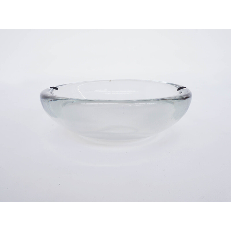 Vintage ashtray or bowl in solid glass by Barbini Murano Italy 1960s