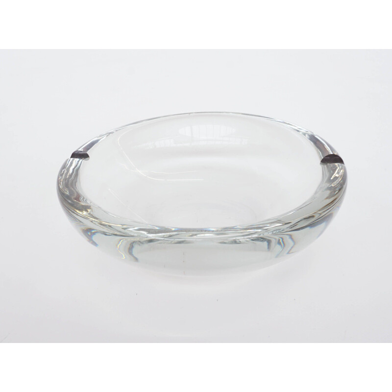 Vintage ashtray or bowl in solid glass by Barbini Murano Italy 1960s