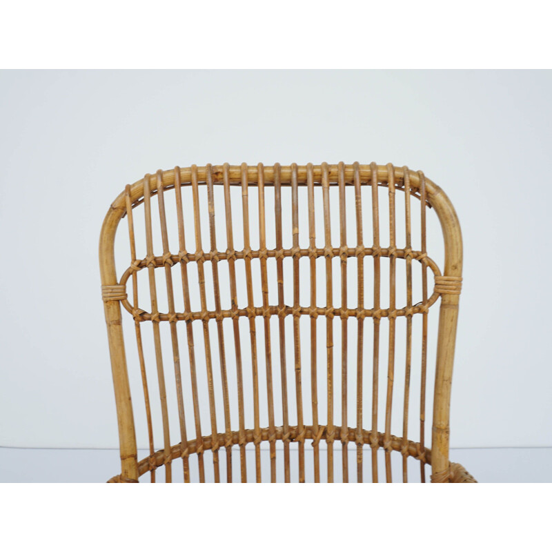 Vintage Bonacina bamboo armchair by Tito Agnoli Italy 1959s