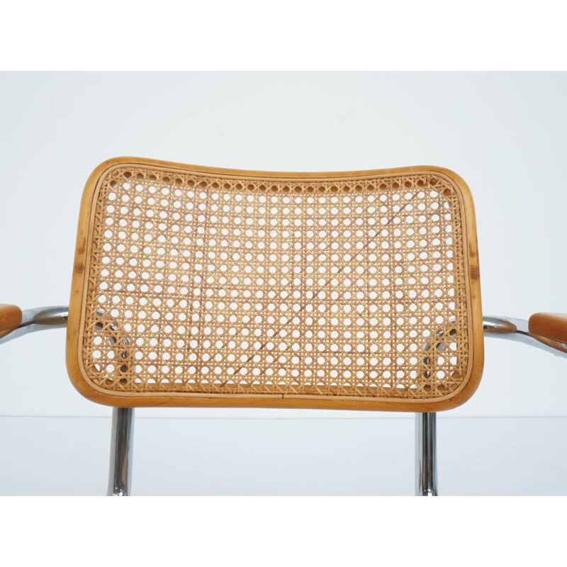 Vintage Cesca chair with armrests from Thonet by Marcel Breuer 