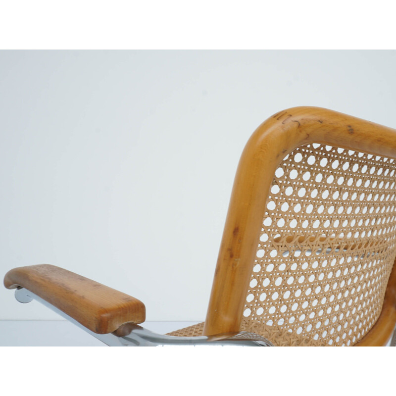 Chaise Cesca vintage avec accoudoirs de Thonet par Marcel Breuer 