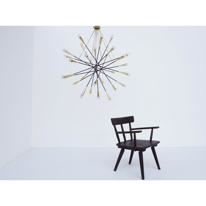 Vintage large Sputnik chandelier by Stilnovo Italy 1950s