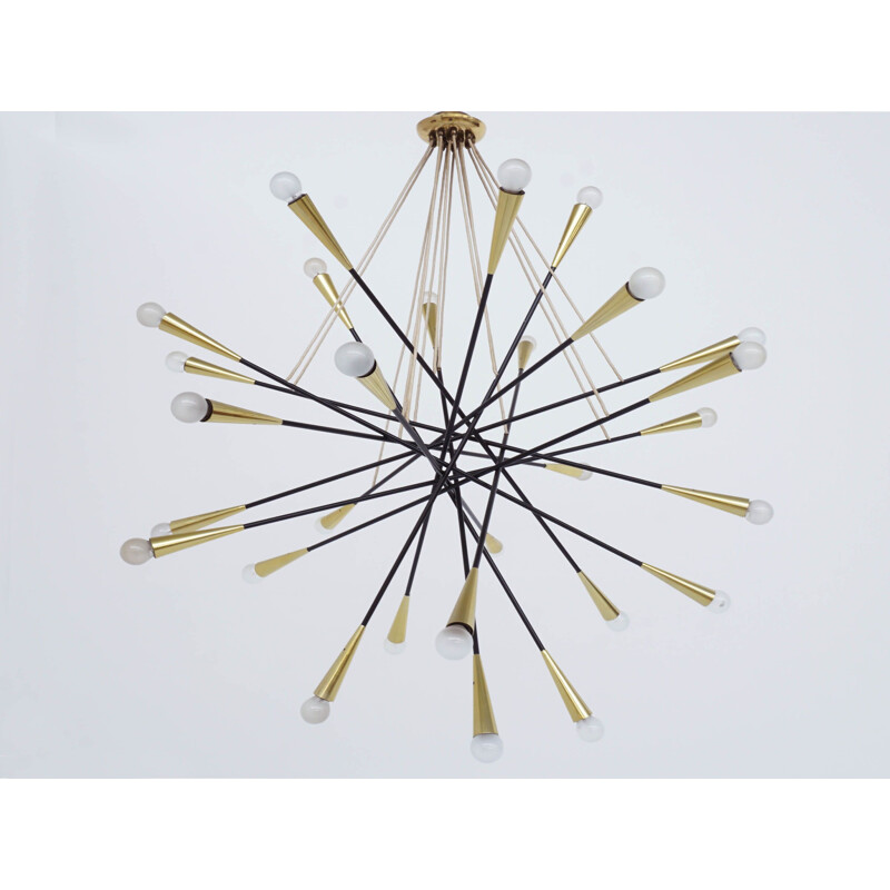 Vintage large Sputnik chandelier by Stilnovo Italy 1950s