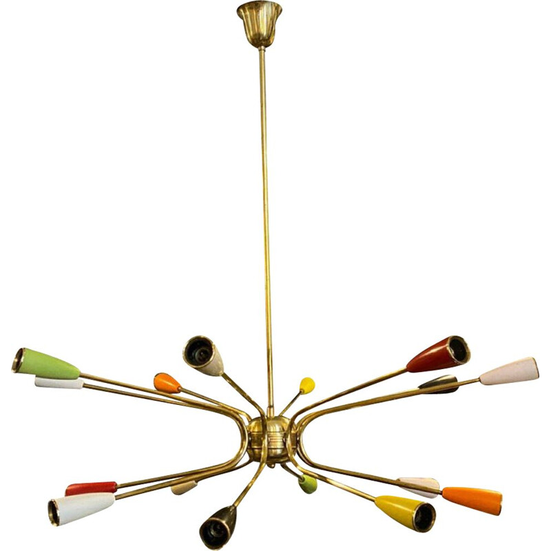 Vintage Sputnik chandelier Italy 1960s