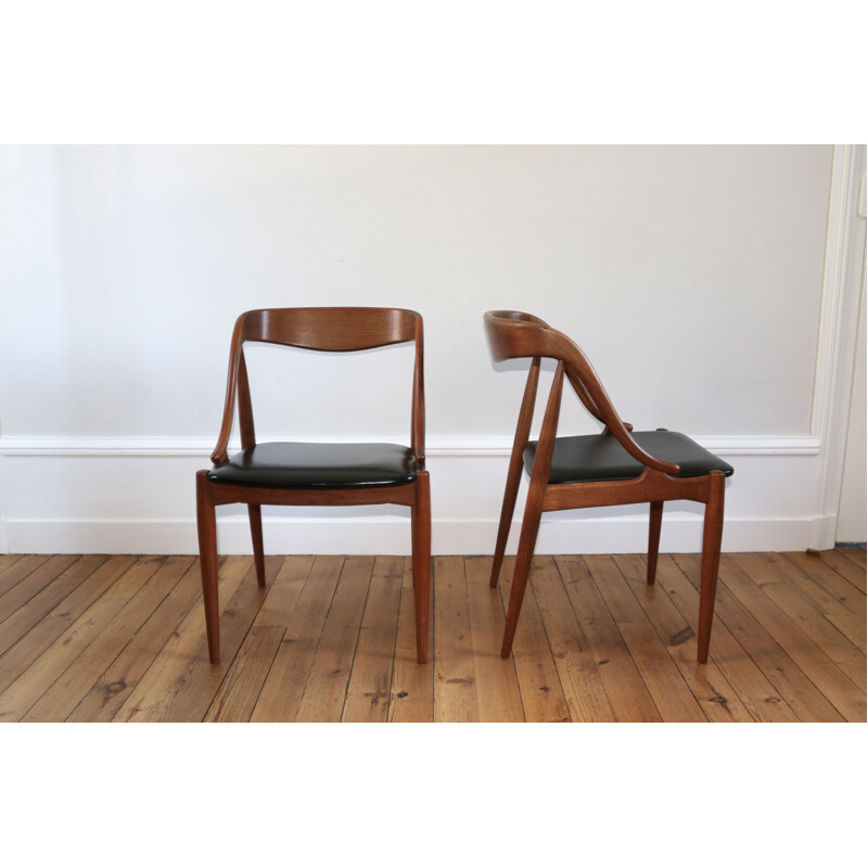 Série de 4 chaises vintage scandinaves teck par Johannes Andersen 1960