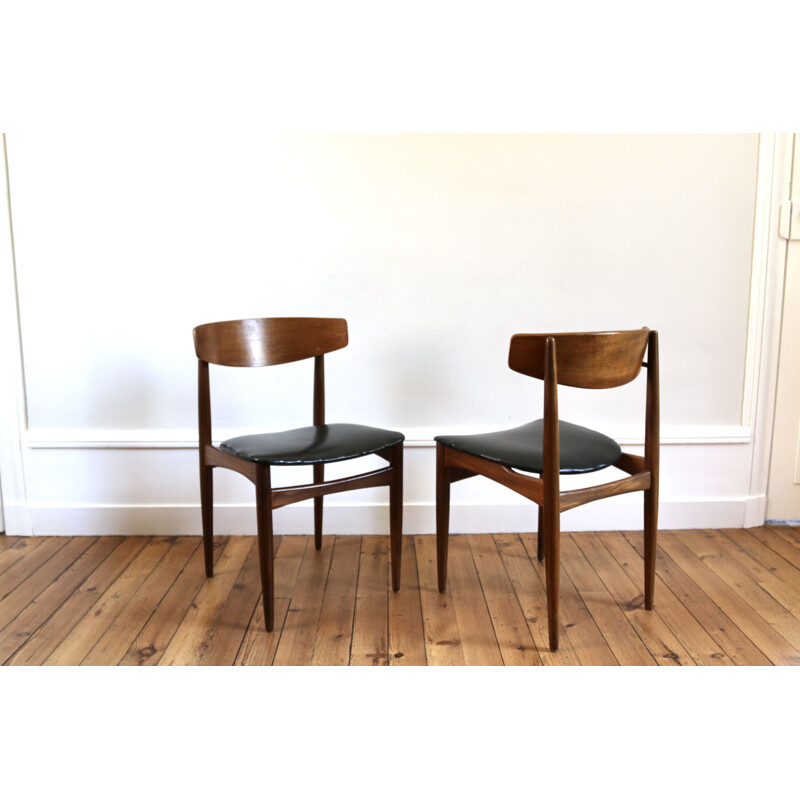 Set of 4 Scandinavian vintage teak chairs by H.W. Klein 1960