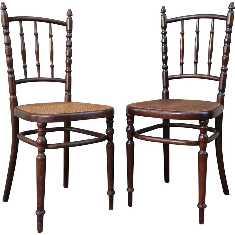 paire de chaises vintage par Fischel début 1900
