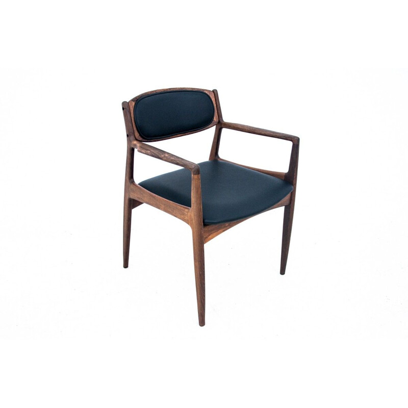 Silla de oficina vintage de palisandro Dinamarca 1960