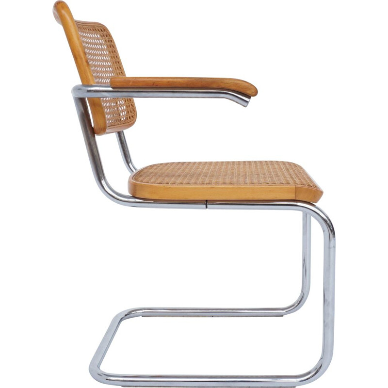 Vintage Cesca chair with armrests from Thonet by Marcel Breuer 