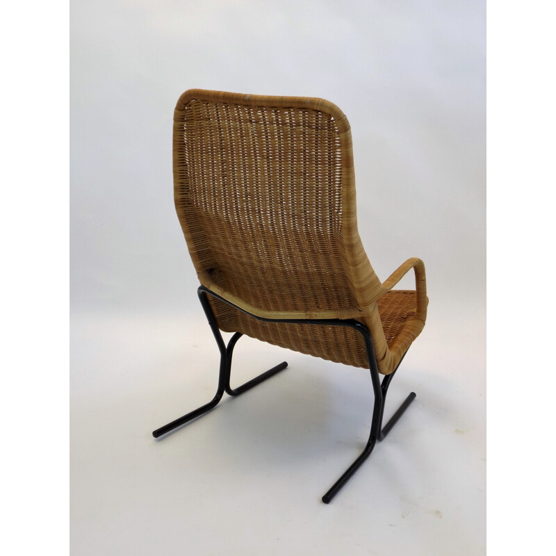 Rohe lounge chair in rattan, Dirk Van SLIEDREGT - 1960s