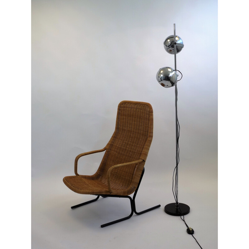 Rohe lounge chair in rattan, Dirk Van SLIEDREGT - 1960s