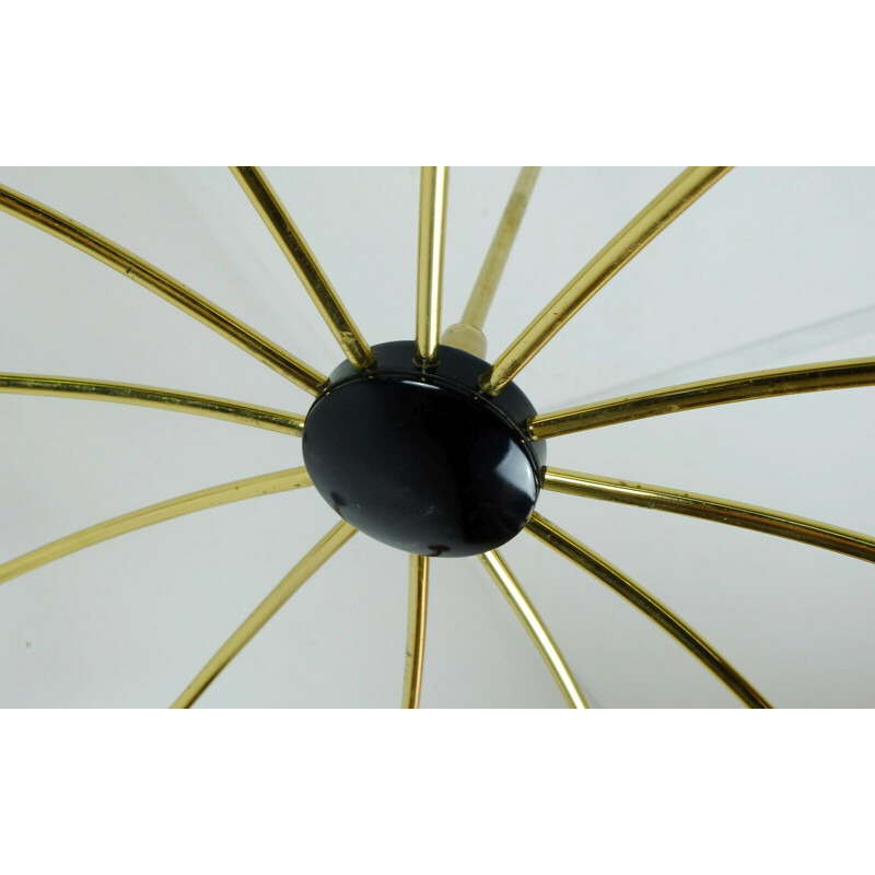 Vintage Sputnik chandelier in brass metal plastic stilnovo 1950s