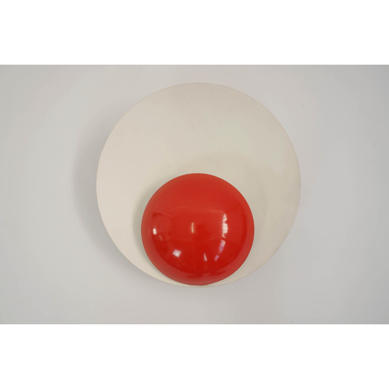Applique simple vintage Red Dot de BAG Turgi Suisse 1960