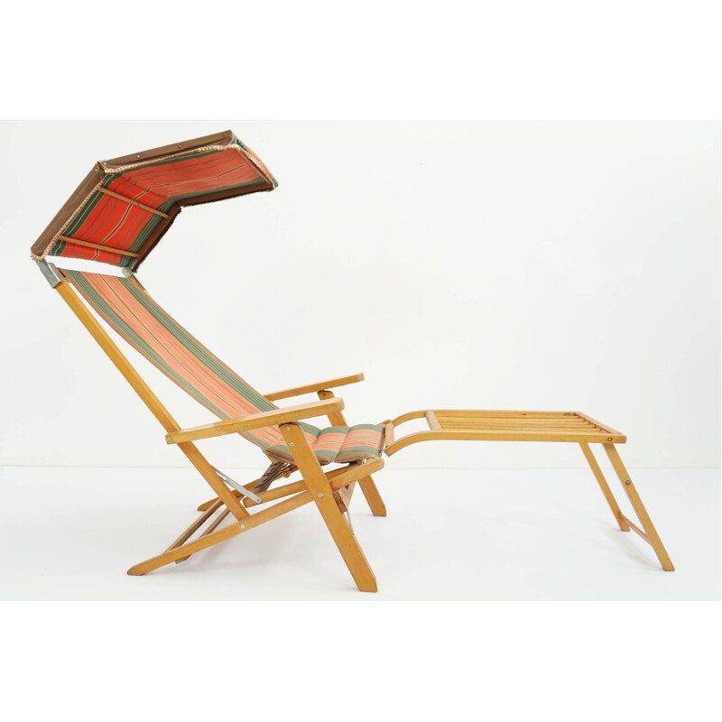 Vintage Approx folding beach chair, Sweden 1950 