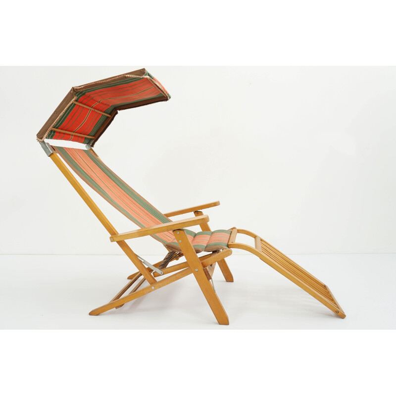 Vintage Approx folding beach chair, Sweden 1950 