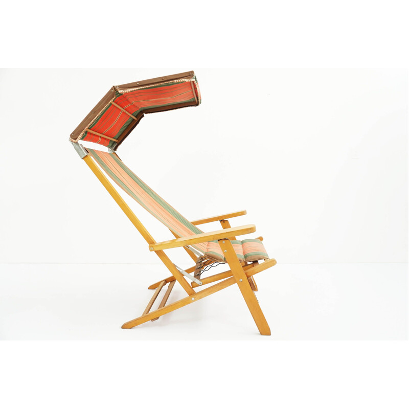 Vintage Approx folding beach chair, Sweden 1950 