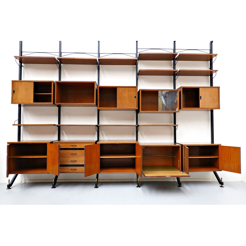 Vintage teak wall unit by Ico Parisi 1960