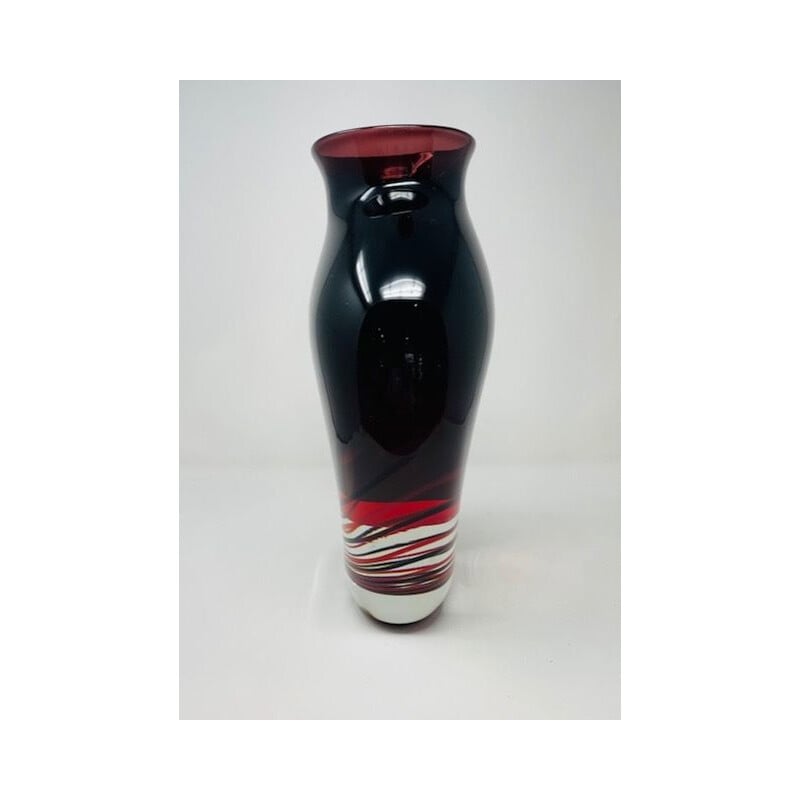 Vase vintage en verre de Murano par Luigi Onesto 1980