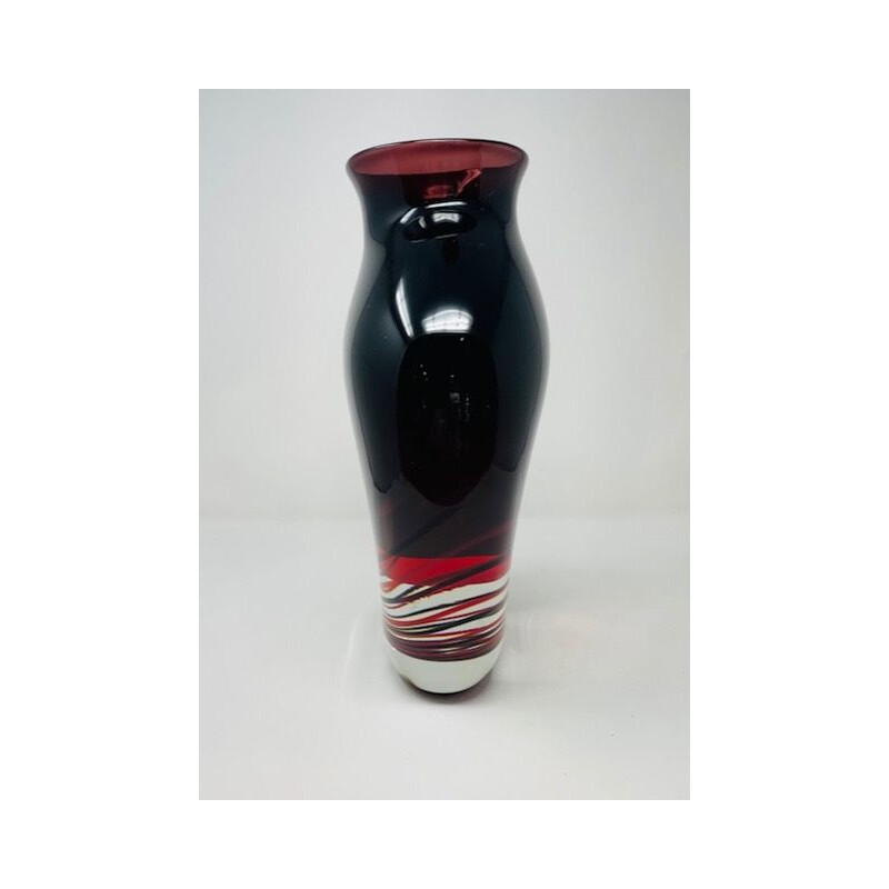 Vintage Murano glass vase by Luigi Onesto 1980