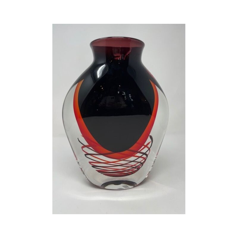 Vintage Murano glass vase by Luigi Onesto 1980