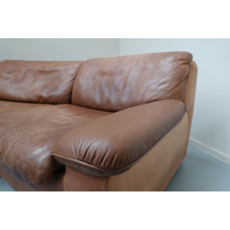 Vintage cognac leather modular sofa by De Sede 1970