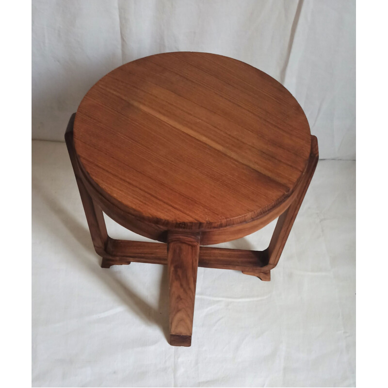 Vintage solid teak pedestal table 1930