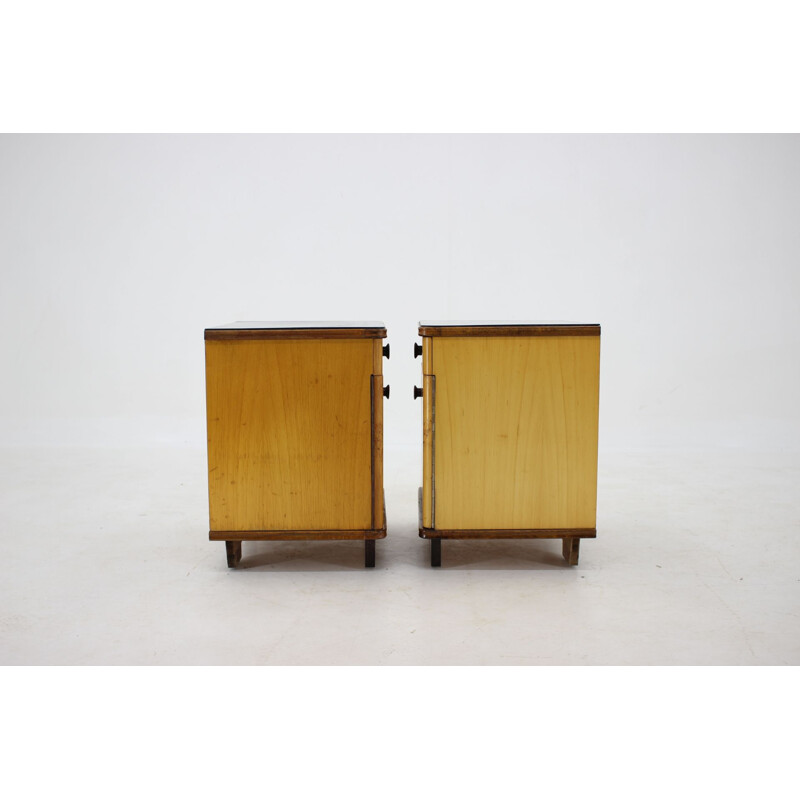 Pair of vintage bedside tables, Czechoslovakia 1940