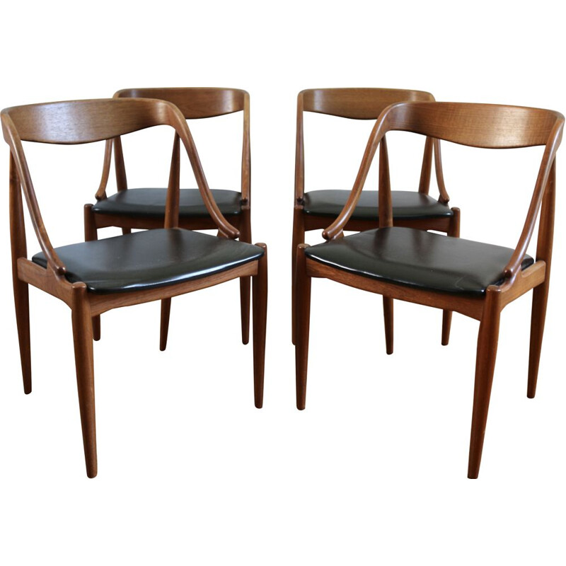 Set of 4 vintage Scandinavian teak chairs by Johannes Andersen 1960s