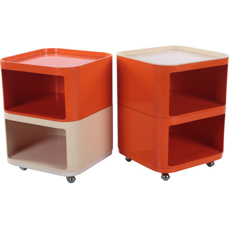 Pair of vintage Kartell cabinets by Anna Castelli Ferrieri by Kartell Italy 1967s