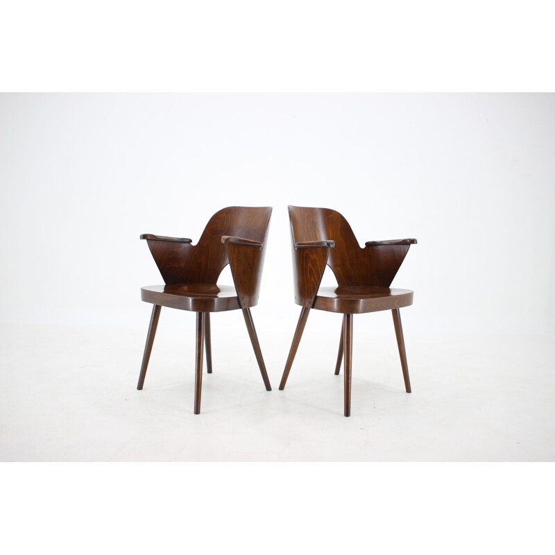 Ensemble de 4 chaises vintage par Oswald Haerdtl, Tchécoslovaquie 1960