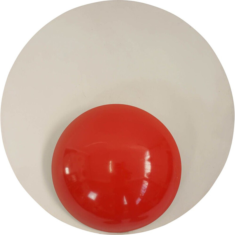 Vintage single wall light Red Dot by BAG Turgi Switzerland 1960s