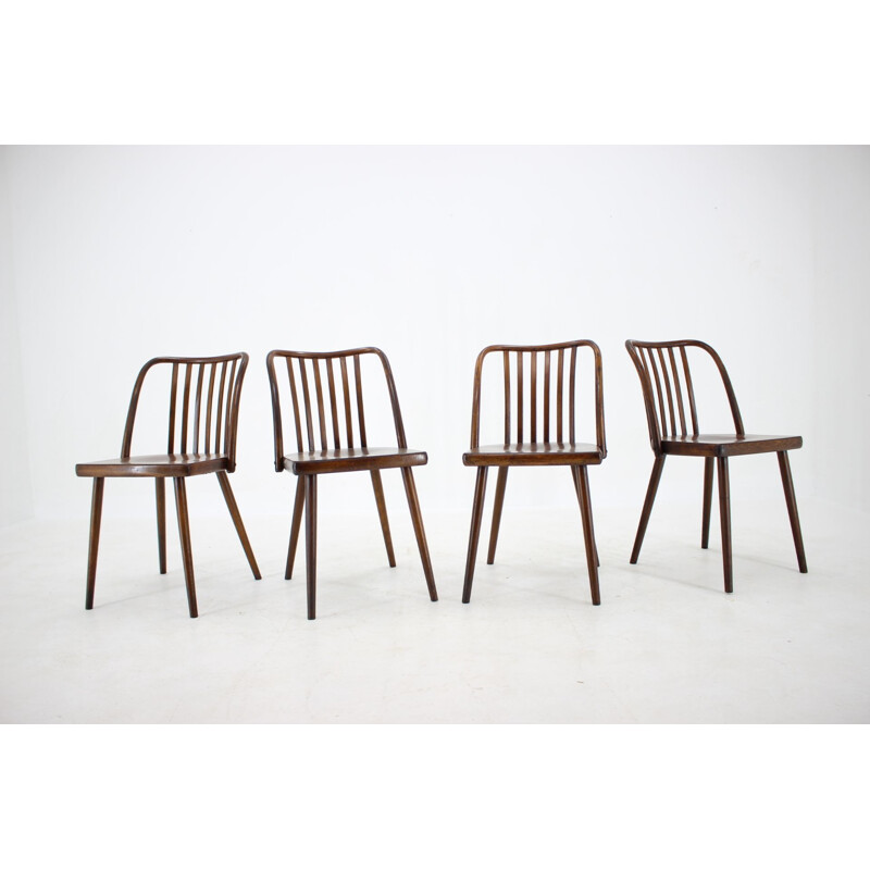 Set of 6 vintage beechwood chairs by Antonin Suman, Czechoslovakia 1960