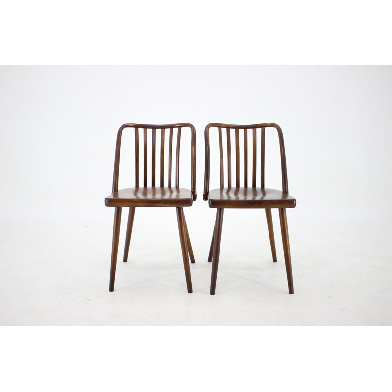 Set of 6 vintage beechwood chairs by Antonin Suman, Czechoslovakia 1960