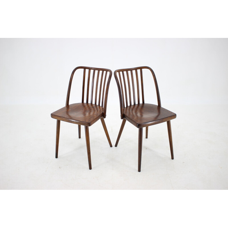 Set of 6 vintage beechwood chairs by Antonin Suman, Czechoslovakia 1960