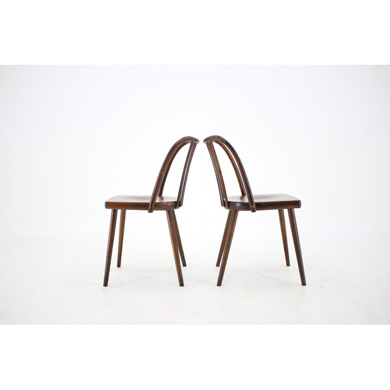 Set of 6 vintage beechwood chairs by Antonin Suman, Czechoslovakia 1960