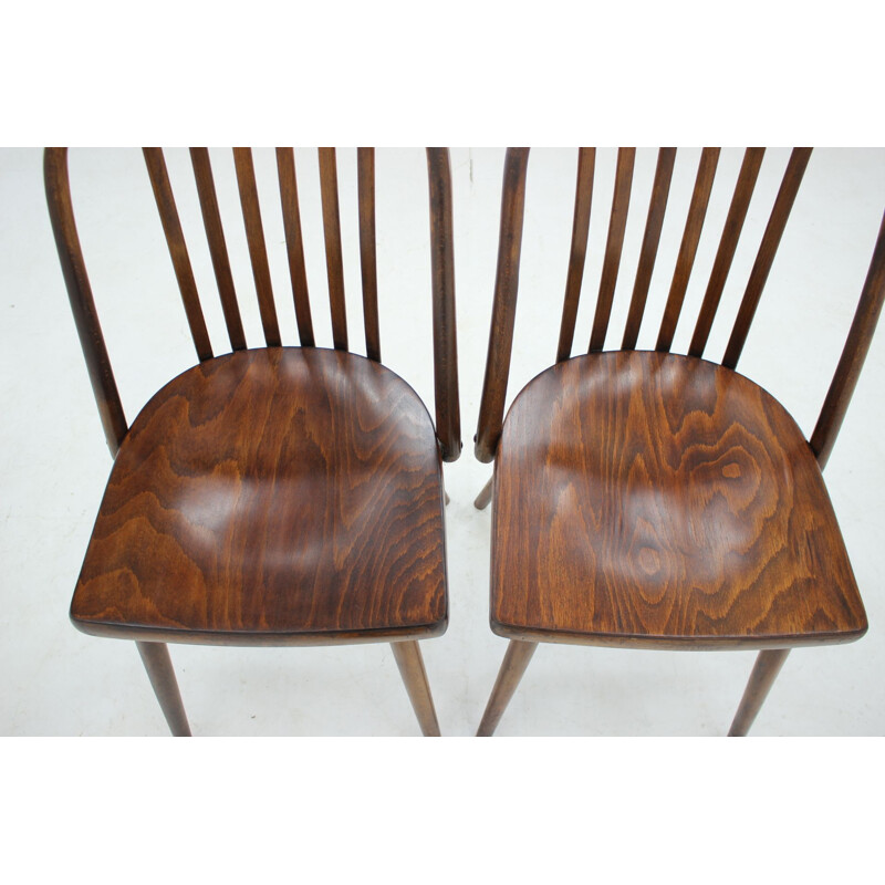 Set of 6 vintage beechwood chairs by Antonin Suman, Czechoslovakia 1960