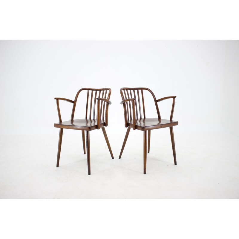 Set of 6 vintage beechwood chairs by Antonin Suman, Czechoslovakia 1960