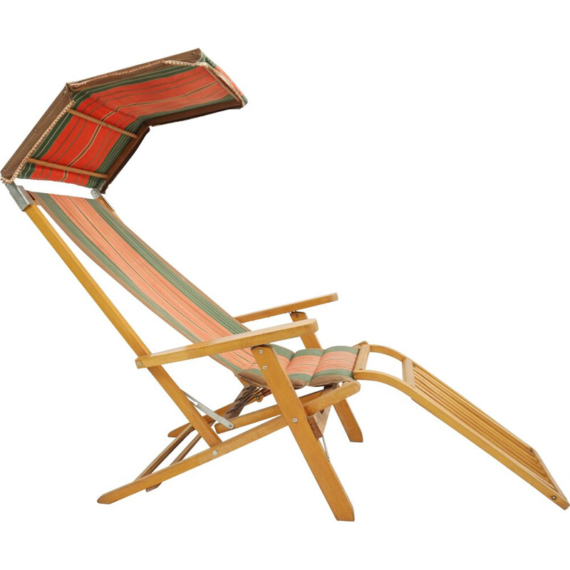 Vintage Approx folding beach chair, Sweden 1950 